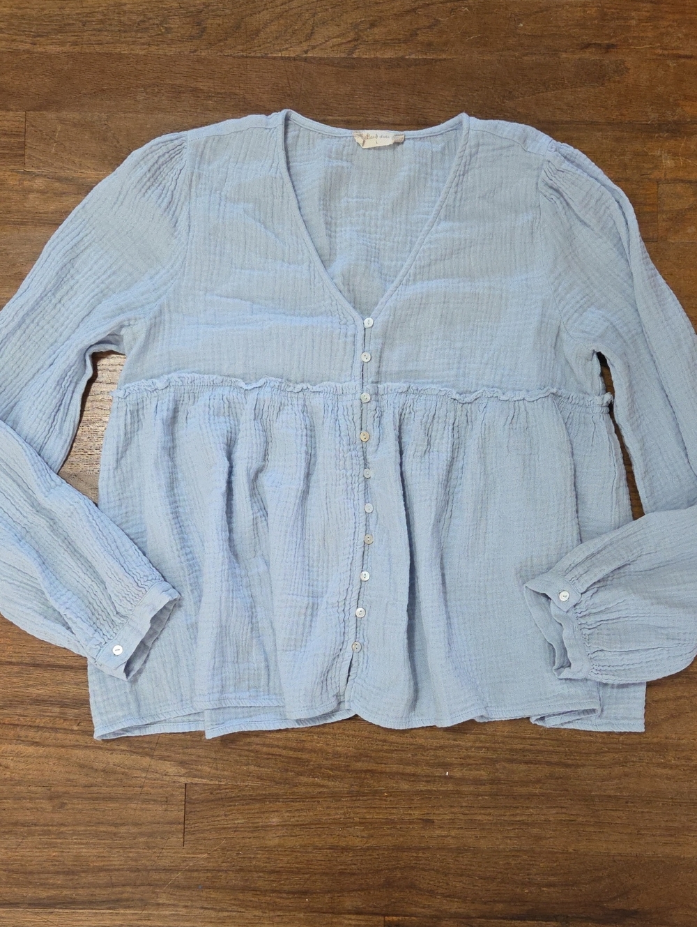 Altar'd State Button-Front Peplum Blouse